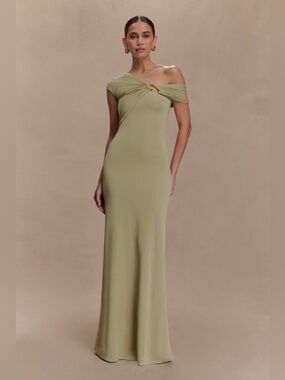 alix maxi dress sage Sage Ivory Floral Halter Front Chiffon Maxi Dress